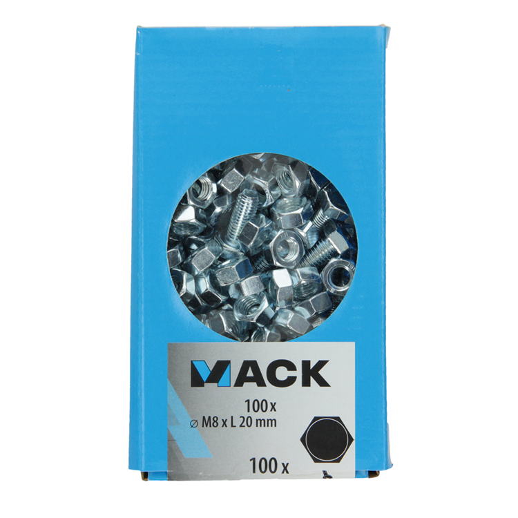 Mack 1007077 - tapbout + moer verzinkt 100 st 8 x 20 mm | 3 stuks