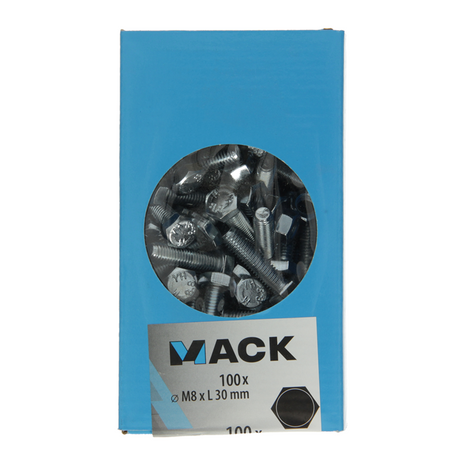 Mack 1007078 - tapbout + moer verzinkt 100 st 8 x 30 mm | 2 stuks