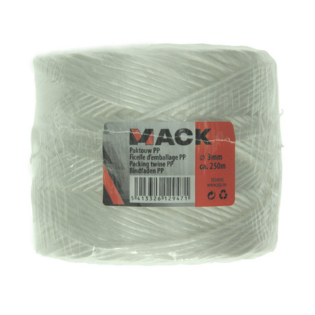 Mack 1014945 - paktouw pp wit 3mm ca 250m | 5 stuks