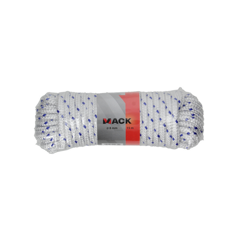 Mack 1013977 - pp gevlochten wit blauw streng8mm 15m | 5 stuks