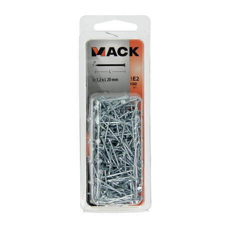 Mack 1017148 - nagel platte kop staal verzinkt 100 gr 1,2 x 20 mm | 5 stuks