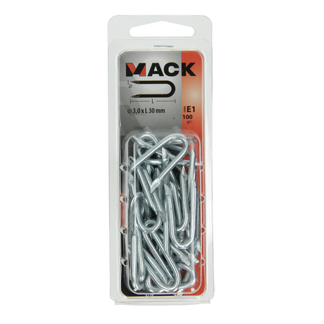 Mack 1017210 - kram staal verzinkt 100 gr 3,0 x 30 mm | 5 stuks
