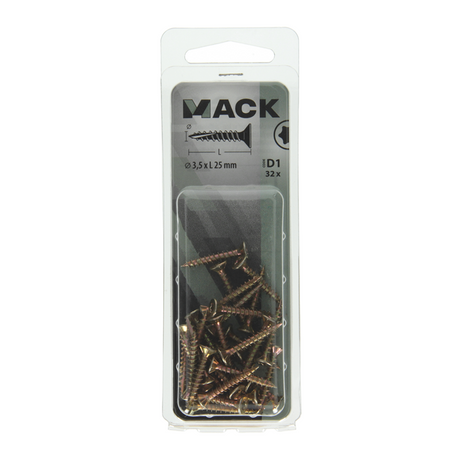 Mack 1017287 - spaanplschr.vzkop-zelfb. geelverz .32 st 3,5 x 25 mm | 10 stuks