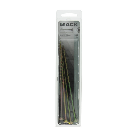 Mack 1017323 - spaanplschr.vzkop-zelfb. geelverz. 4 st 6,0 x 150 mm | 5 stuks