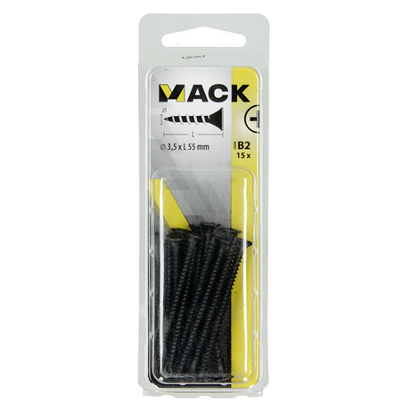 Mack 1017341 - gipsplaatschroef zwart gefosf. 15 st 3,5 x 55 mm | 10 stuks