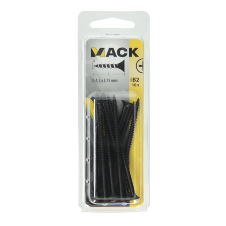 Mack 1017343 - gipsplaatschroef zwart gefosf. 10 st 4,2 x 75 mm | 10 stuks