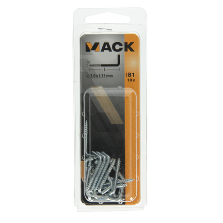 Mack 1017816 - schroefduim staal verzinkt 18st 3,0 x 25 mm | 10 stuks