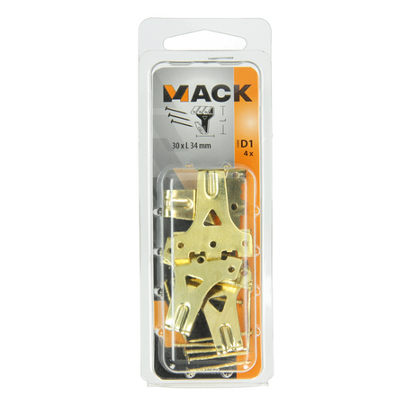 Mack 1017856 - kaderhaak staal vermessingd 4st 30 x 34 mm | 5 stuks