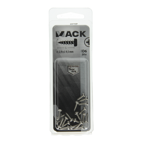 Mack 1019778 - zelftappende schroef cyl.kop a2 20 st 2,9 x 9,5 mm | 10 stuks