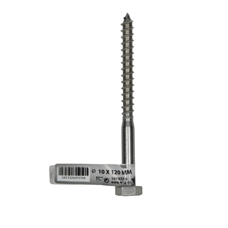 Mack 1019779 - houtdraadbout roestvrijstaal 1st 10 x 120 mm | 10 stuks