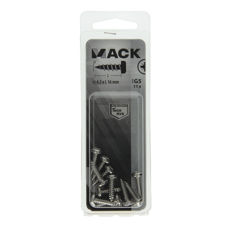 Mack 1019789 - zelftappende schroef cyl.kop a2 11 st 4,2 x 16 mm | 10 stuks