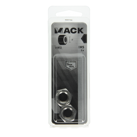 Mack 1019855 - zeskantmoer inox a2 2 st m12 | 10 stuks