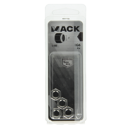 Mack 1019859 - zeskant borgmoer inox a2 4 st m 8 | 10 stuks