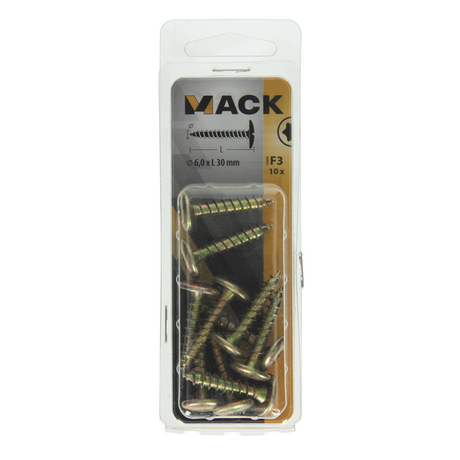 Mack 1019970 - luikschroef geel verzinkt 6,0 x 30 mm 10st | 5 stuks
