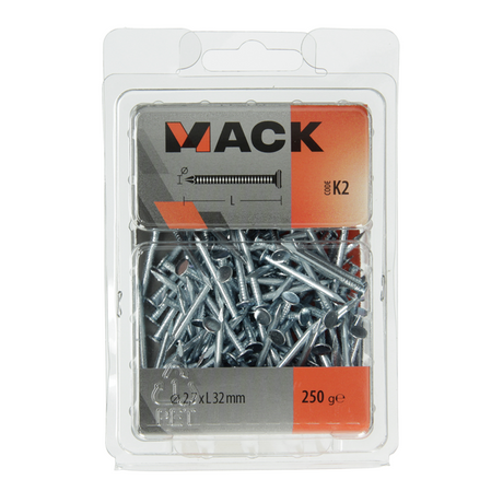 Mack 1017943 - gipsplaatnagel staal verzinkt 250 gr 2,7 x 32 mm | 5 stuks
