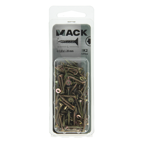 Mack 1018001 - spaanplschr.vzkop-zelfb. geelverz.175 st 3,0 x 20 mm | 5 stuks