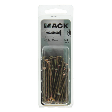 Mack 1018008 - spaanplschr.vzkop-zelfb. geelverz. 45 st 3,5 x 50 mm | 5 stuks