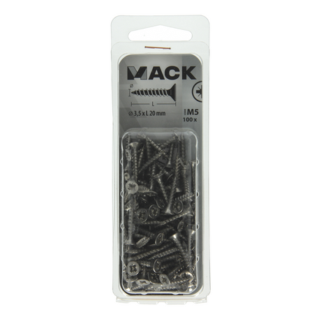 Mack 1019982 - spaanplaatschroef vz kop rvs 100 st 3,5 x 20 mm | 5 stuks