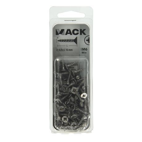 Mack 1019985 - spaanplaatschroef vz kop rvs 90 st 4,0 x 16 mm | 5 stuks