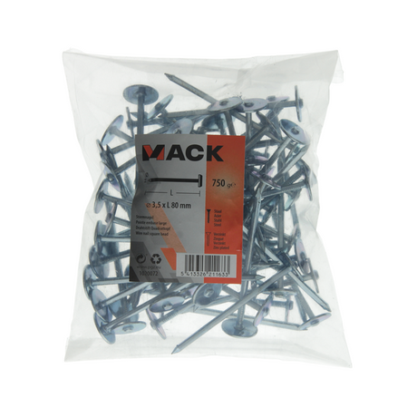 Mack 1020072 - bouwplaatnagel verzinkt 750gr 3,5 x 80 mm | 5 stuks