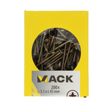 Mack 1020087 - spaanplaatschroef vz kop geelvz 200 st 3,5 x 45 mm | 5 stuks