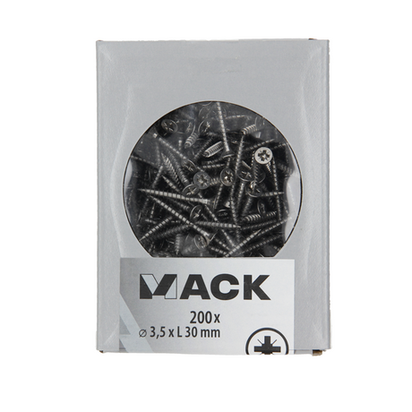 Mack 1020228 - spaanplaatschroef vz kop inox a2 200 st 3,5 x 30 mm | 2 stuks
