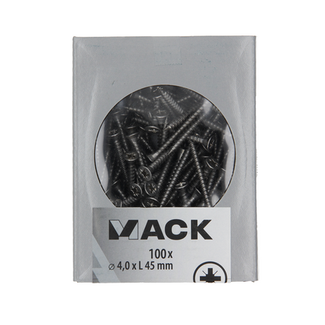 Mack 1020236 - spaanplaatschroef vz kop inox a2 100 st 4,0 x 45 mm | 2 stuks