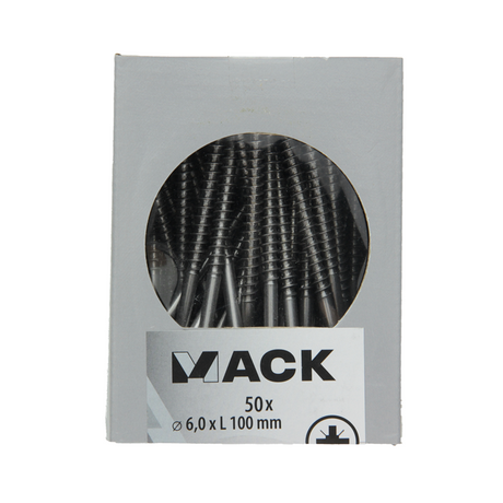 Mack 1020252 - spaanplaatschroef vz kop inox a2 50 st 6,0 x 100 mm | 2 stuks