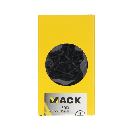 Mack 1020279 - gipsplaatschrf tekspunt zwart gefosfat. 500 st 3,5 x 35 mm | 2 stuks