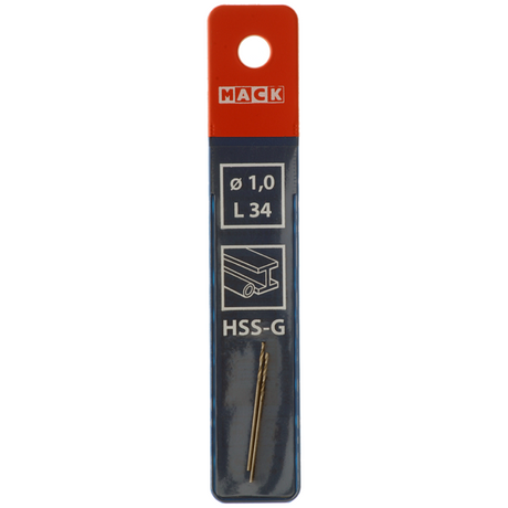 Mack 1018396 - metaalboor hss g din 338 ø 1,0 x 34 mm 2st | 5 stuks