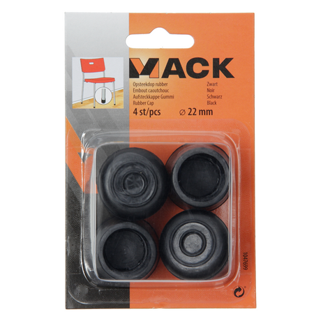 Mack 1047699 - opsteekdop rubber zwart ø 22 mm 4 st pcs | 6 stuks