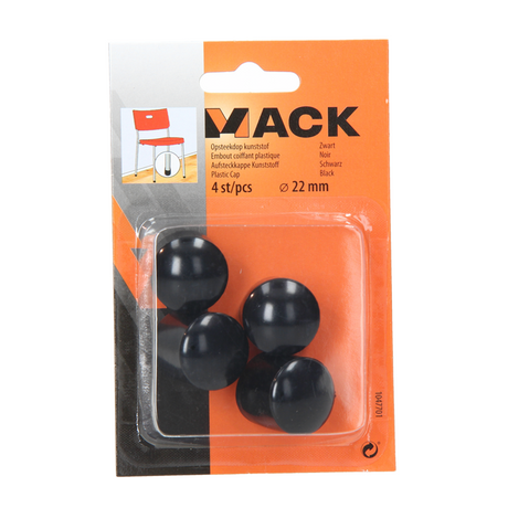 Mack 1047701 - opsteekdop kunststof zwart ø 22 mm 4 st pcs | 6 stuks