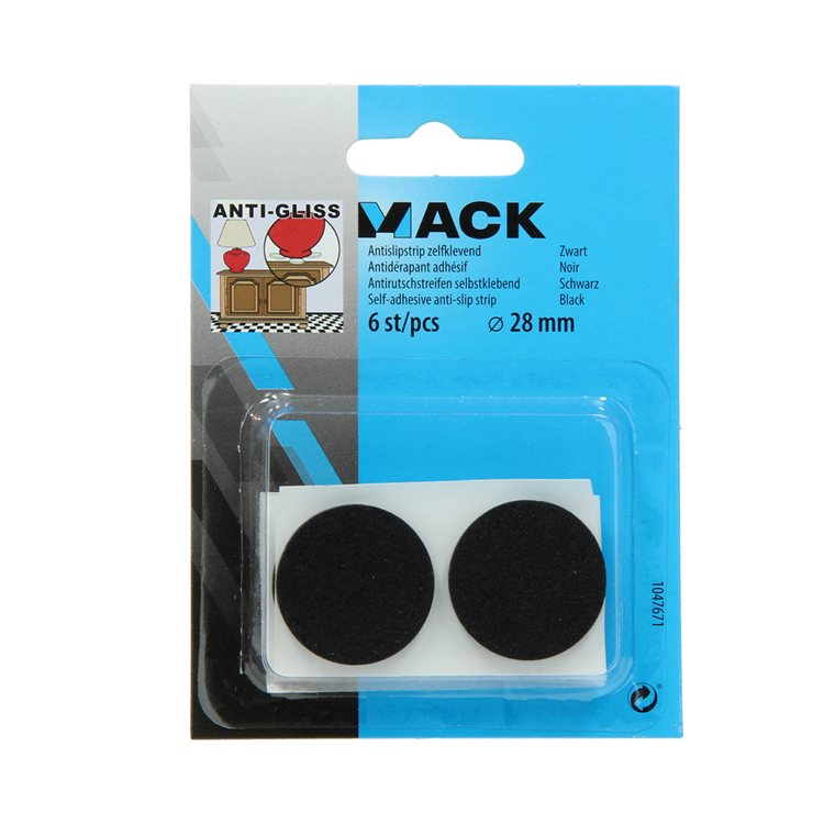 Mack 1047671 - antislipstrip zelfklevend zwart ø 28 mm 6 st pcs | 12 stuks