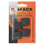 Mack 1047738 - insteekdop kunstsstof zwart 25 x 25 mm 4 st pcs | 6 stuks