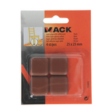 Mack 1048762 - super glijpastille zelfklevendbruin 25 x 25 mm 4 st pcs | 12 stuks