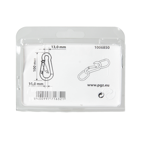 Mack 1006850 - 1 karabijnhaak + veer verzinkt bl 100x10mm | 5 stuks