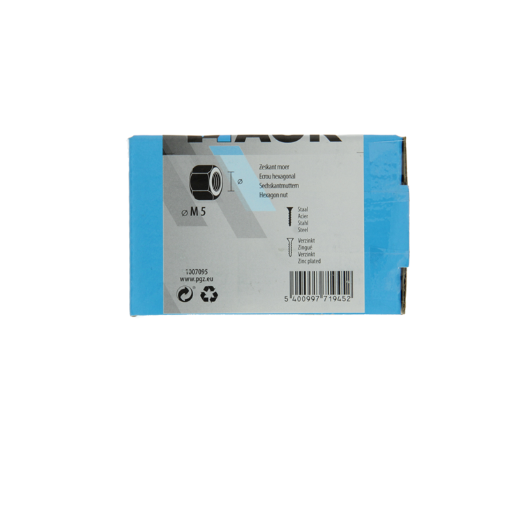 Mack 1007095 - zeskantmoeren 200 st m5 | 5 stuks