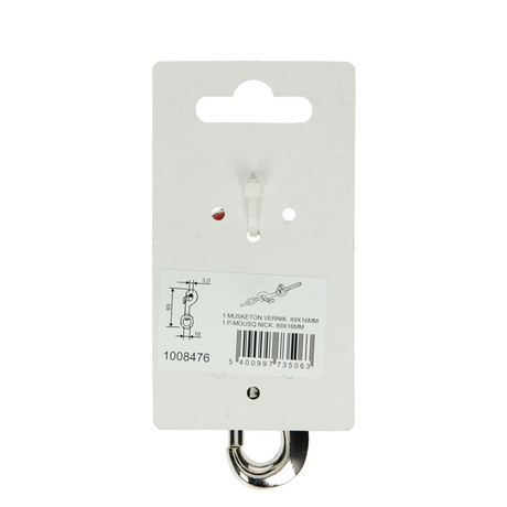 Mack 1008476 - 1 musketonhaak 16 x 89mm vernikkeld | 10 stuks