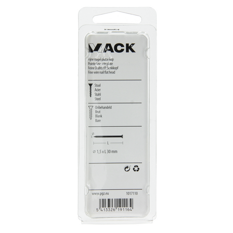 Mack 1017110 - fijne nagel platte kop 85 gr 1,5 x 30 mm | 5 stuks