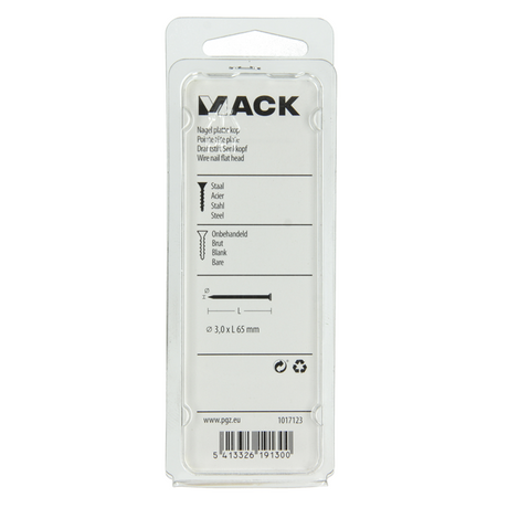 Mack 1017123 - nagel platte kop 130 gr 3,0 x 65 mm | 5 stuks