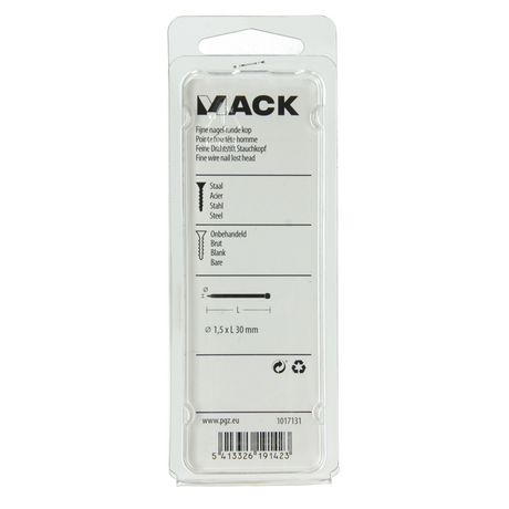 Mack 1017131 - fijne nagel ronde kop 85 gr 1,5 x 30 mm | 5 stuks