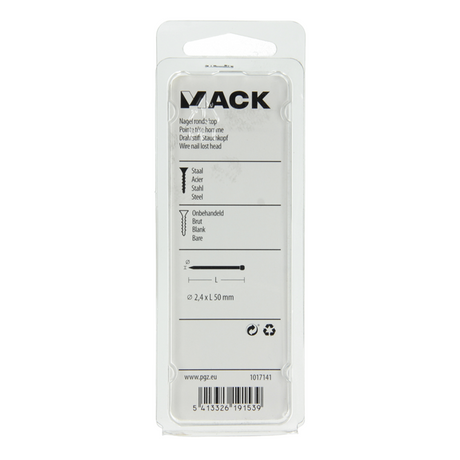 Mack 1017141 - nagel ronde kop 130 gr 2,4 x 50 mm | 5 stuks