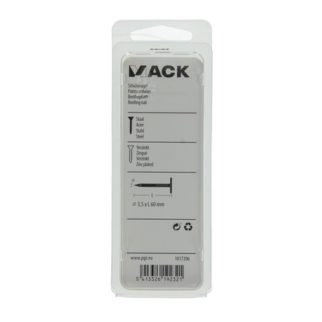 Mack 1017206 - schalienagel staal verzinkt 100 gr 3,5 x 60 mm | 5 stuks