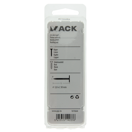 Mack 1019644 - schalienagel koper 30 gr 3,0 x 50mm | 10 stuks