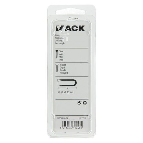 Mack 1017210 - kram staal verzinkt 100 gr 3,0 x 30 mm | 5 stuks