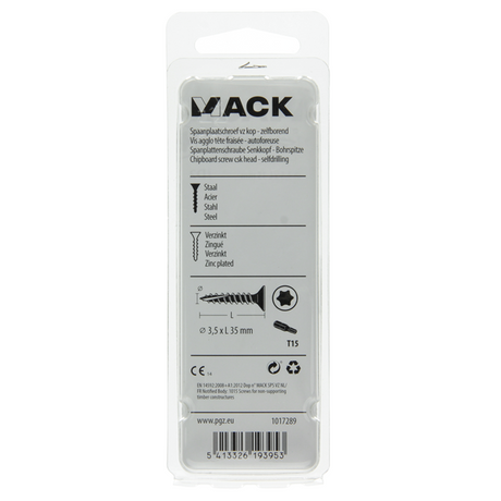 Mack 1017289 - spaanplschr.vzkop-zelfb. geelverz .24 st 3,5 x 35 mm | 10 stuks