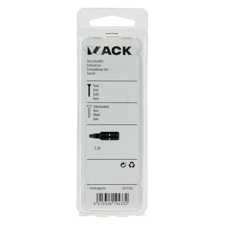 Mack 1017326 - torx schroefbit staal onbehandeld 2 st t 20 | 10 stuks