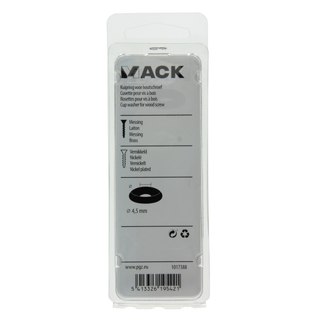 Mack 1017388 - kuipring vr houtschroef mess. vern. 10st 4,5 mm | 10 stuks