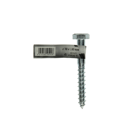 Mack 1017425 - houtdraadbout staal verzinkt 1 st 10 x 80 mm | 10 stuks