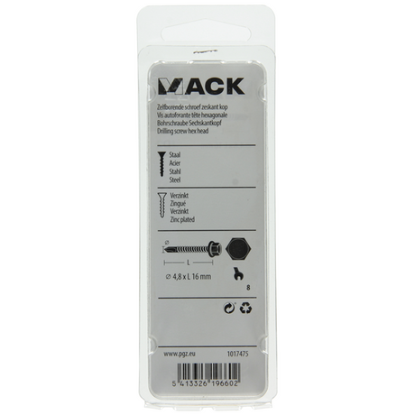 Mack 1017475 - zelfborende schroef zesk.kop verz. 24st 4,8 x 16 mm | 10 stuks